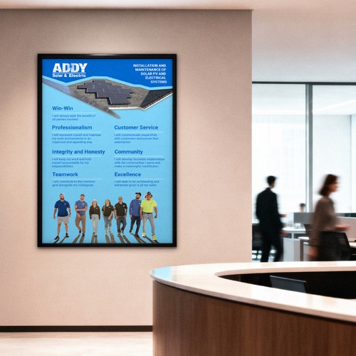 Important company poster to display our core values