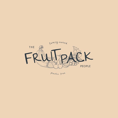 Hand drawn fruit-themed logo