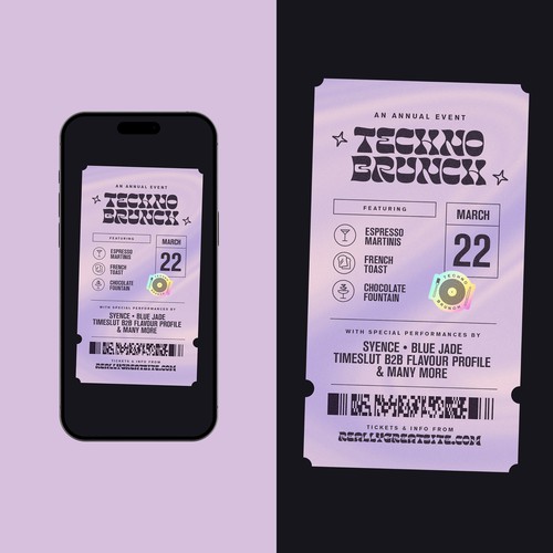Techno Brunch — Digital Flyer Concept