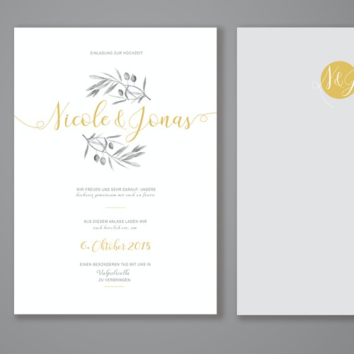 Tuscan inspired wedding invitation