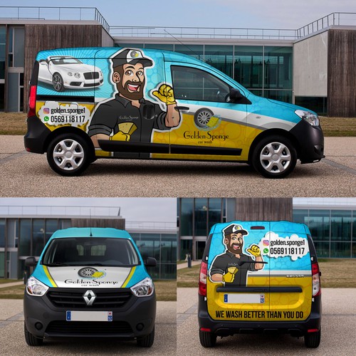 GOLDEN SPONGE van wrap design