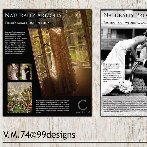 brochure design for Cafiero Photographers