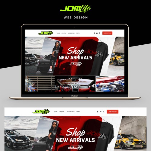 Bold web page design for automotive company