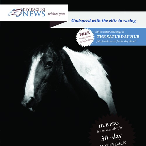 Create a captivating full page advert for a national horse racing magazine
