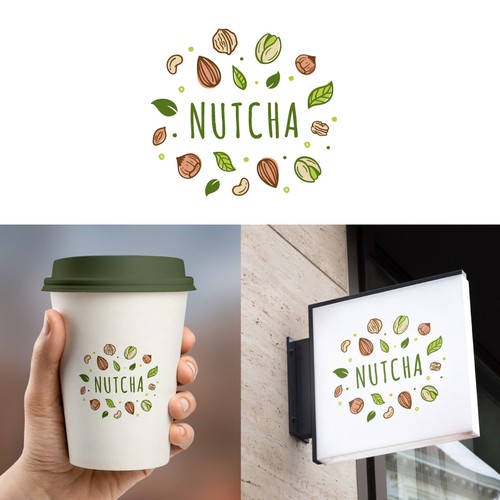 A illustrative logo for a vegan-based milk tea brand