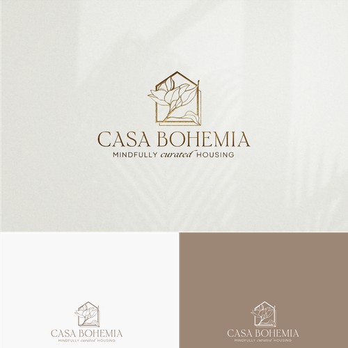 Unique logo with a bohemian + organic feeling for real estate developer