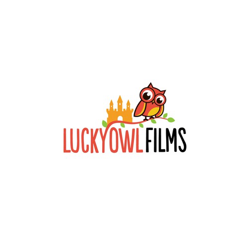bold logo for lucky owl films