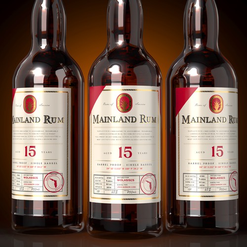 MAINLAND RUM BOTTLE LABEL DESING