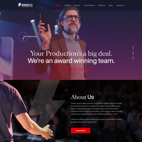 Web design for Video Production Company.