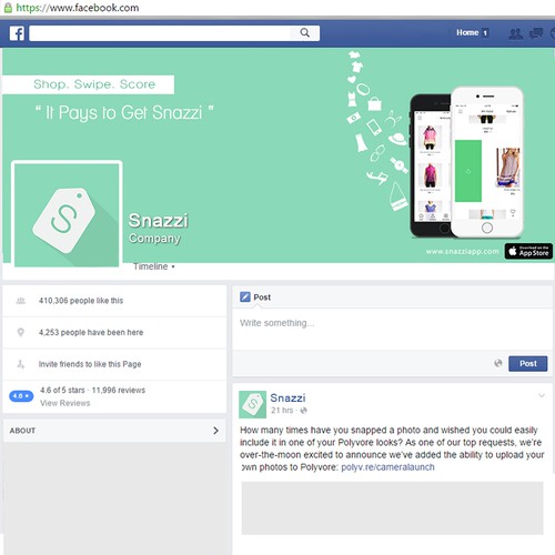Facebook Cover Page for Snazzi