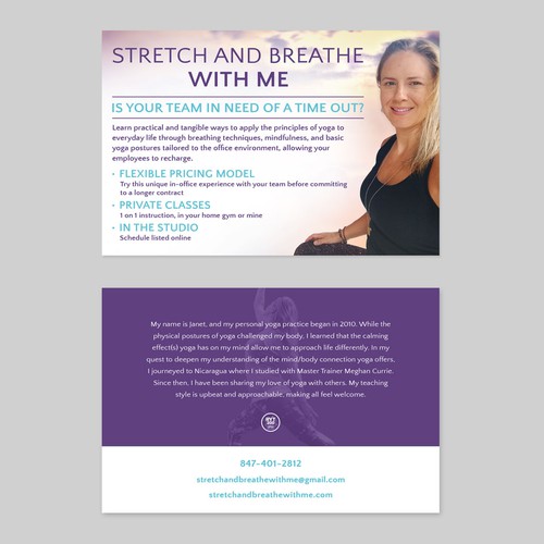 Beautiful flyer for yoga practitioners