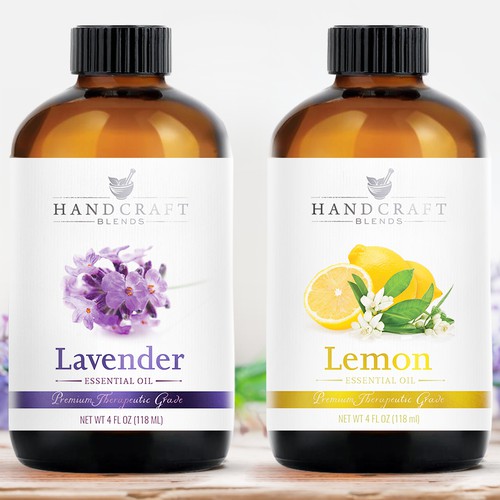 Hand crafted essential oils labels design