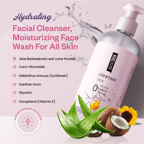Amazon Listing images for Face cleanser & skin product