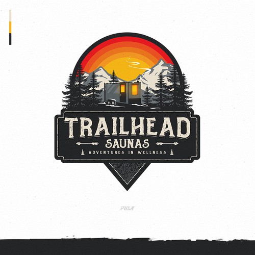Logo and Social Media Pack  for Mobile Sauna Club called Trailhead Saunas.