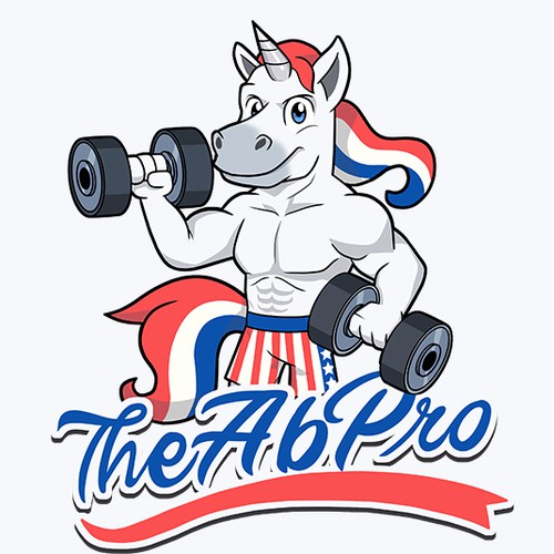 Mascot Fitness T-Shirt Design – The Ab Pro Unicorn Character