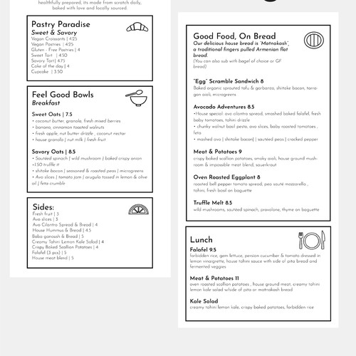 Menu design 