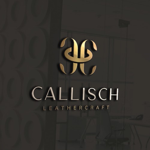 Bold logo for luxury leather craft business