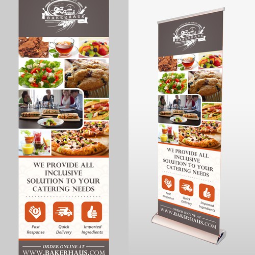 Stand Up Poster to Advertise Catering Capabilty for "Working" Lunch