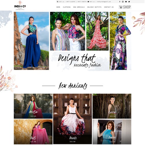 Web UI Design for Online Cloth Shop and Fashion Designers
