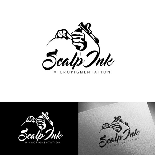 Retro scalp ink logo