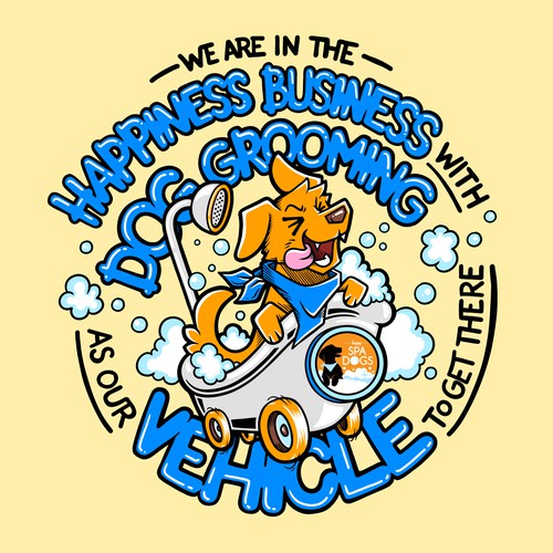 Mobile Dog Grooming T-Shirt Design