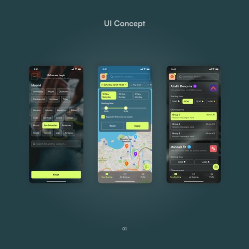 UI design for a Gym app