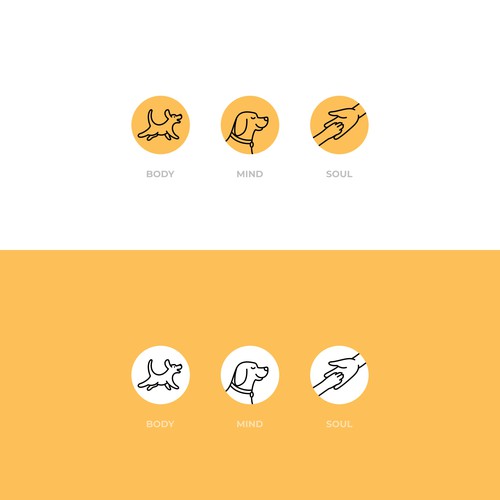 Icons for dog food and accessories company