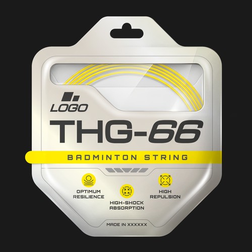 Modern and futuristic design for badminton strings