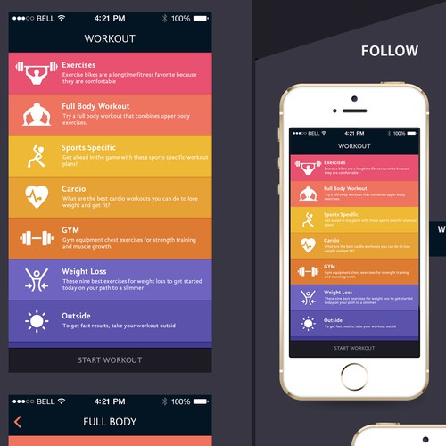 Create an exciting, clean, and modern workout app!