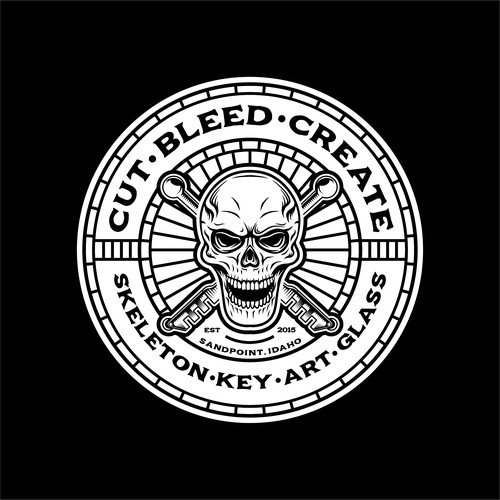 Skeleton Key Art Glass