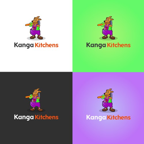 Playful logo concept for Kanga Kitchens