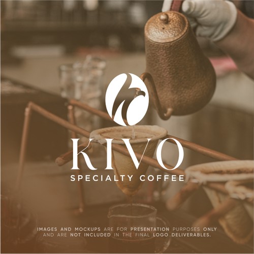 Modern, clean luxurious coffe logo