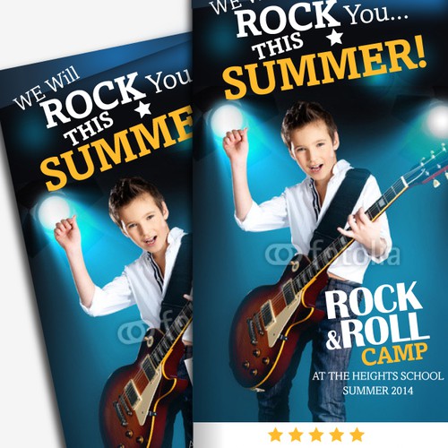 Design Rock & Roll Summer Camp 6 Panel Brochure