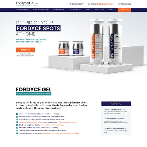 Homepage design for Fordyce Gel