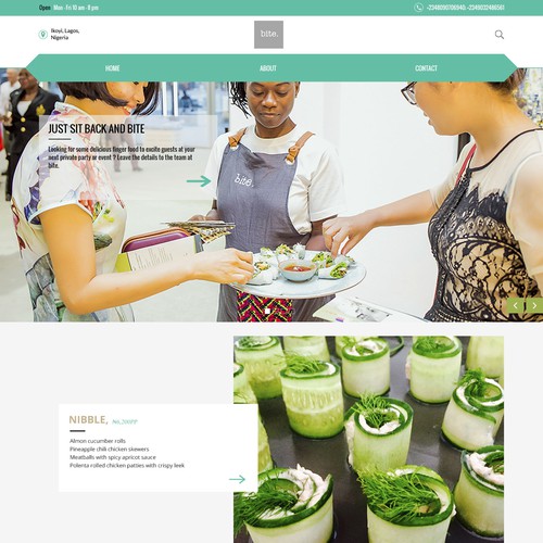 African based catering company webpage design