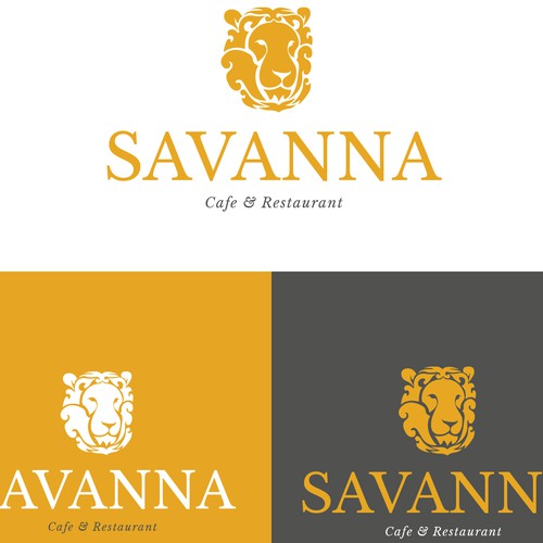 An elegant logo of a lions head for a cafe/resturant based in Germany