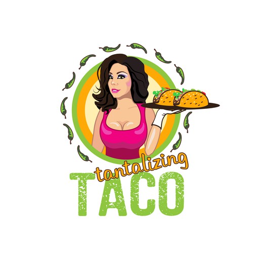  Fun Sexy Caricature Logo for Taco Burrito Company in NM