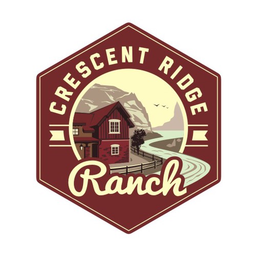 Classic logo for luxurious home sites with a view - Crescent RidgeRanch