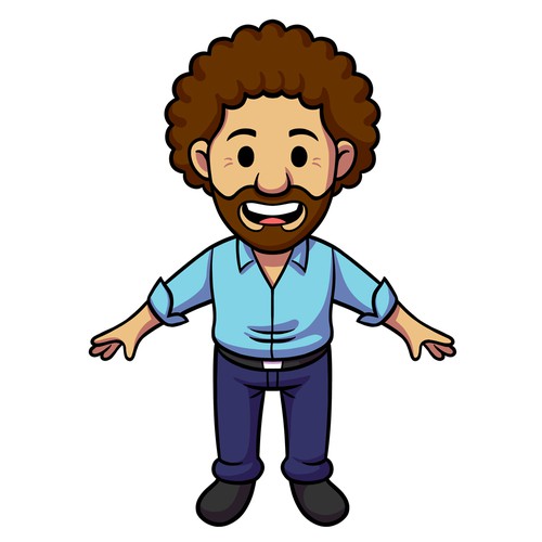 Bob Ross Character design (cartoon)