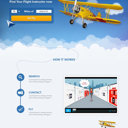 Create a gorgeous landing page (home page) for FlightInstructors.com