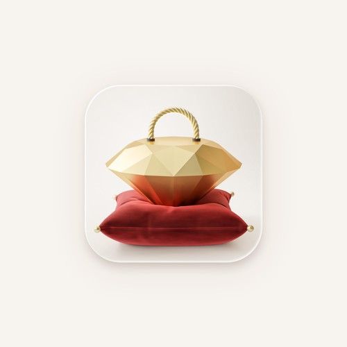 3d ios and android jewelry app icon design