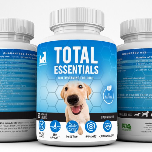 Label design for dog supplement