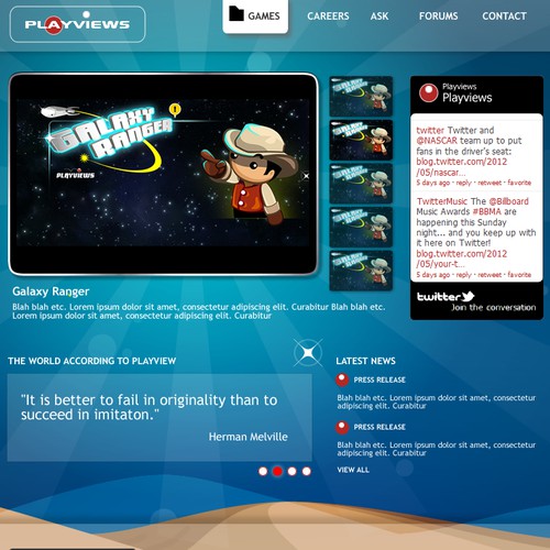 Website design for Playviews - Mobile Game Company