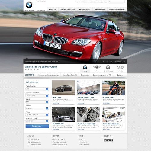 Website for authorized BMW dealer