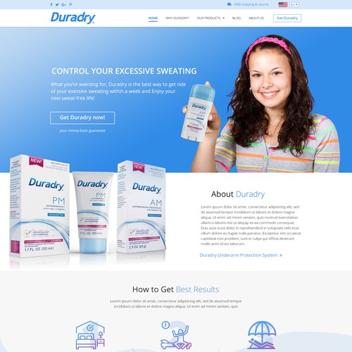 Redesign website for a product called Duradry