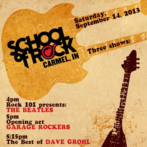 School of Rock - Carmel needs a new postcard or flyer