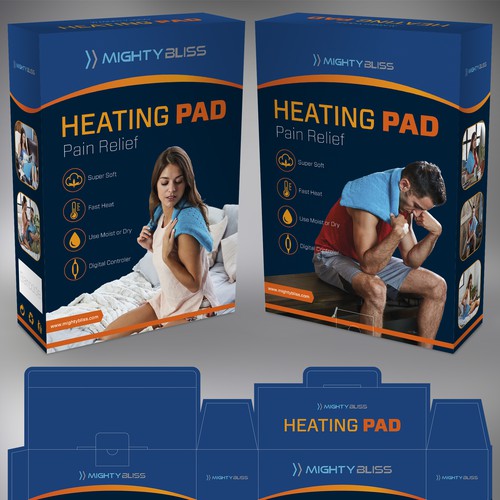 Mighty Bliss Heating Pad package design