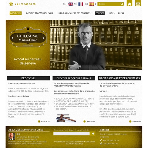 Create the next website design for Etude de Me Guillaume Martin-Chico