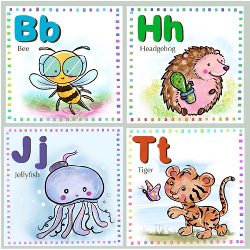 Custom Alphabet Learning Mat: Character Illustrations