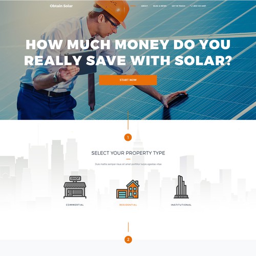 Bold clean mininal concept for an solar energy company